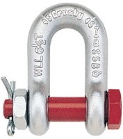 Bolt Type Chain shackles. Thin hex head 
bolt - nut with cotter pin.  Meets the 
performance requirements of Federal 
Specification RR-C271D Type IVB, Grade 
A, Class 3, except for those provisions 
required of the contractors.  For 
additional information, see page 361.